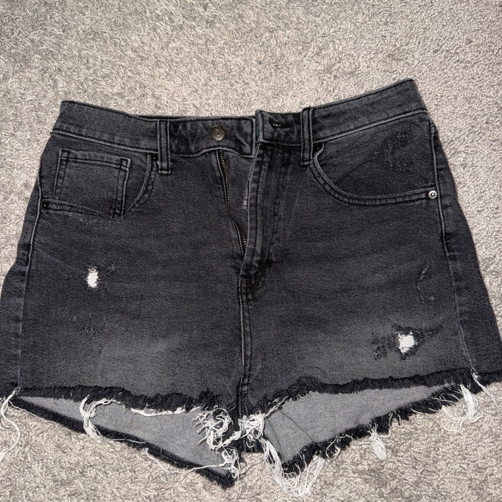 Wild Fable Black Distressed High Rise Denim Shorts, size 6